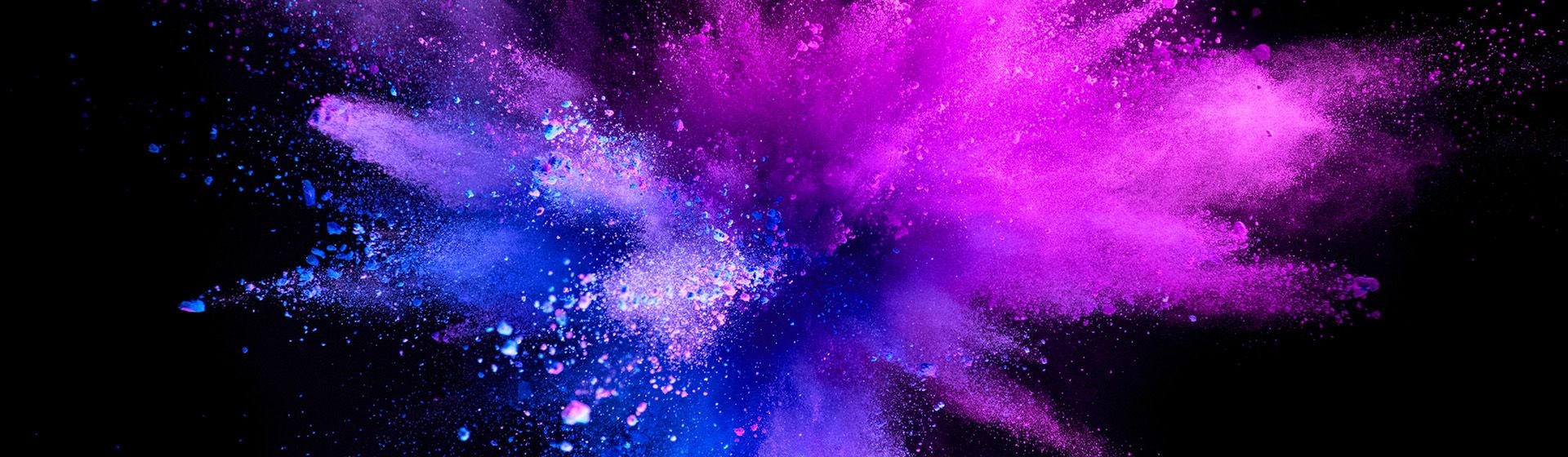 Exploding colorful powder