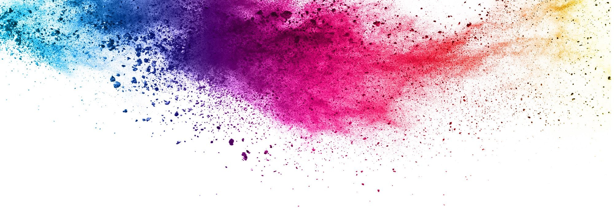 A stroke of colorful powder